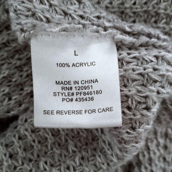 HIPPIE ROSE GRAY WAFFLE KNIT HOODIE SZ.L EUC - Picture 5 of 6